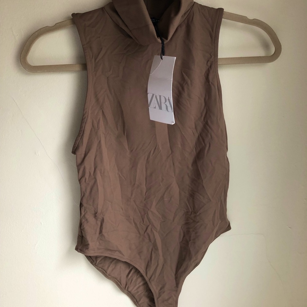 Zara Women’s Turtleneck Bodysuit Brown Size M